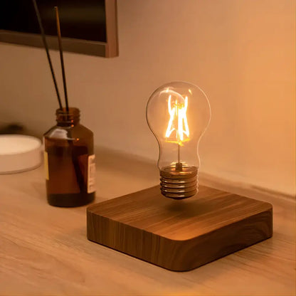 Magnetic Levitation Lamp Floating Glass LED Bulb - Touch Switch Tri-Color Light
