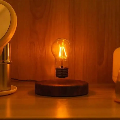 Magnetic Levitation Lamp Floating Glass LED Bulb - Touch Switch Tri-Color Light
