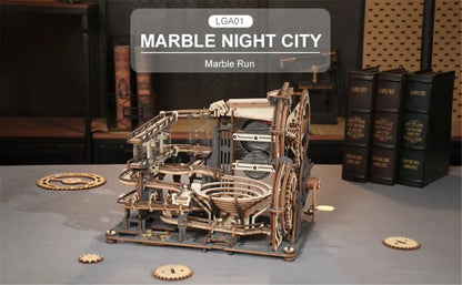 Marble Run Set 3D Wooden Puzzle Model Kit 294 Pcs Assembly Toy