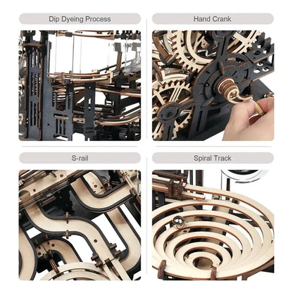Marble Run Set 3D Wooden Puzzle Model Kit 294 Pcs Assembly Toy