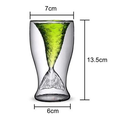 Doppelwandiges Glas mit Meerjungfrauenschwanz