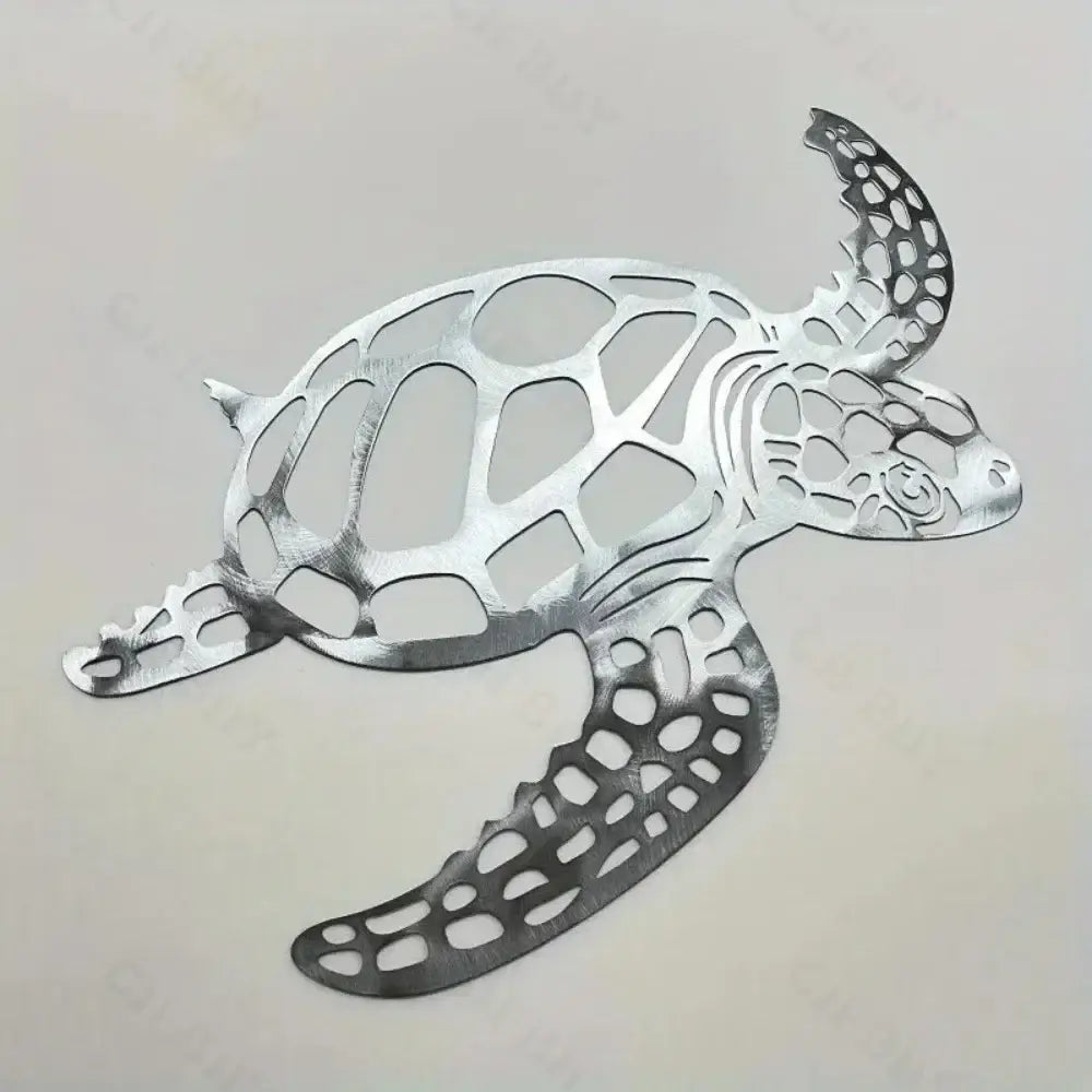 Metal Sea Turtle Wall Art Decor Mediterranean Beach Theme Hanging Ornament