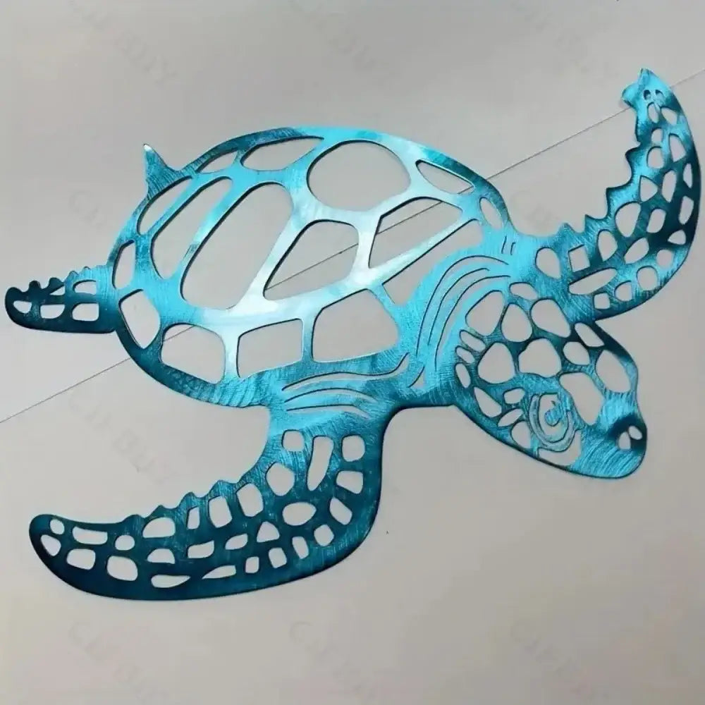 Metal Sea Turtle Wall Art Decor Mediterranean Beach Theme Hanging Ornament
