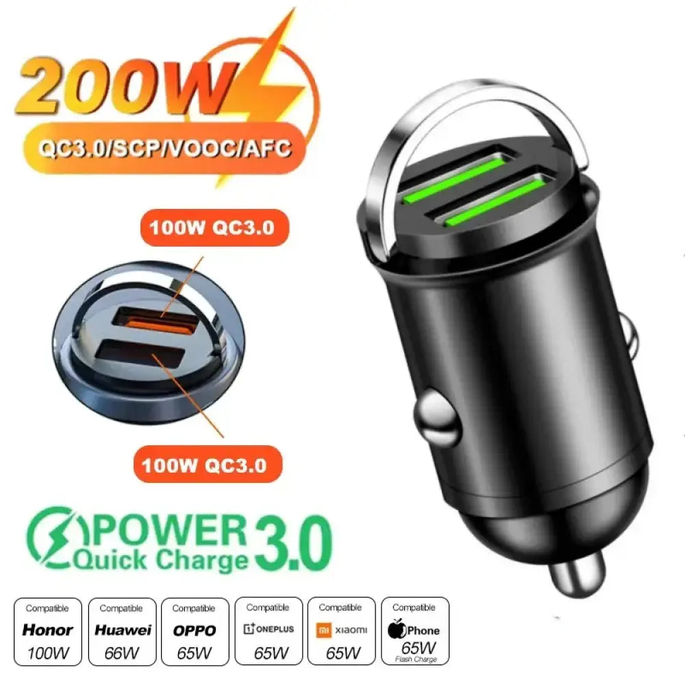 Mini Car Charger – 12-24V Fast Charging USB Type-C Car Adapter for Xiaomi, Samsung, Huawei & iPhone