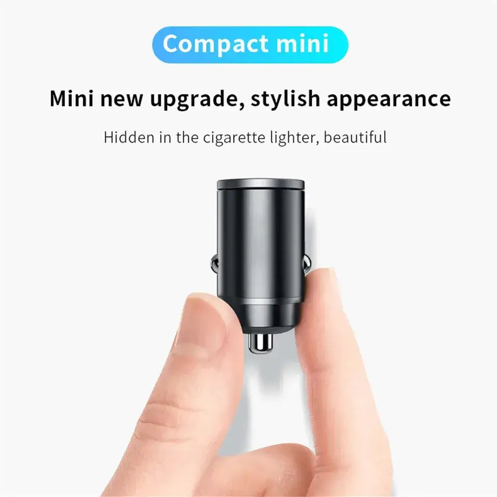 Mini Car Charger – 12-24V Fast Charging USB Type-C Car Adapter for Xiaomi, Samsung, Huawei & iPhone