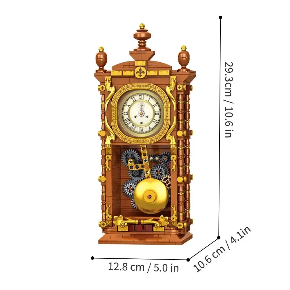MOC Retro Swing Clock Building Blocks DIY Pendulum Construction Kit Classic Brick Model Gift
