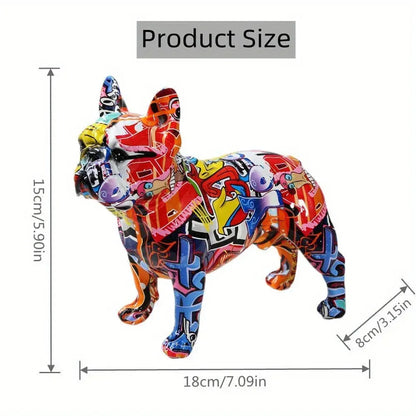 Modern Colorful French Bulldog Statue