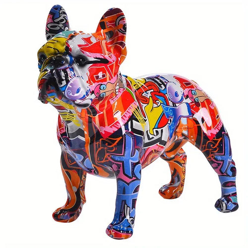 Modern Colorful French Bulldog Statue