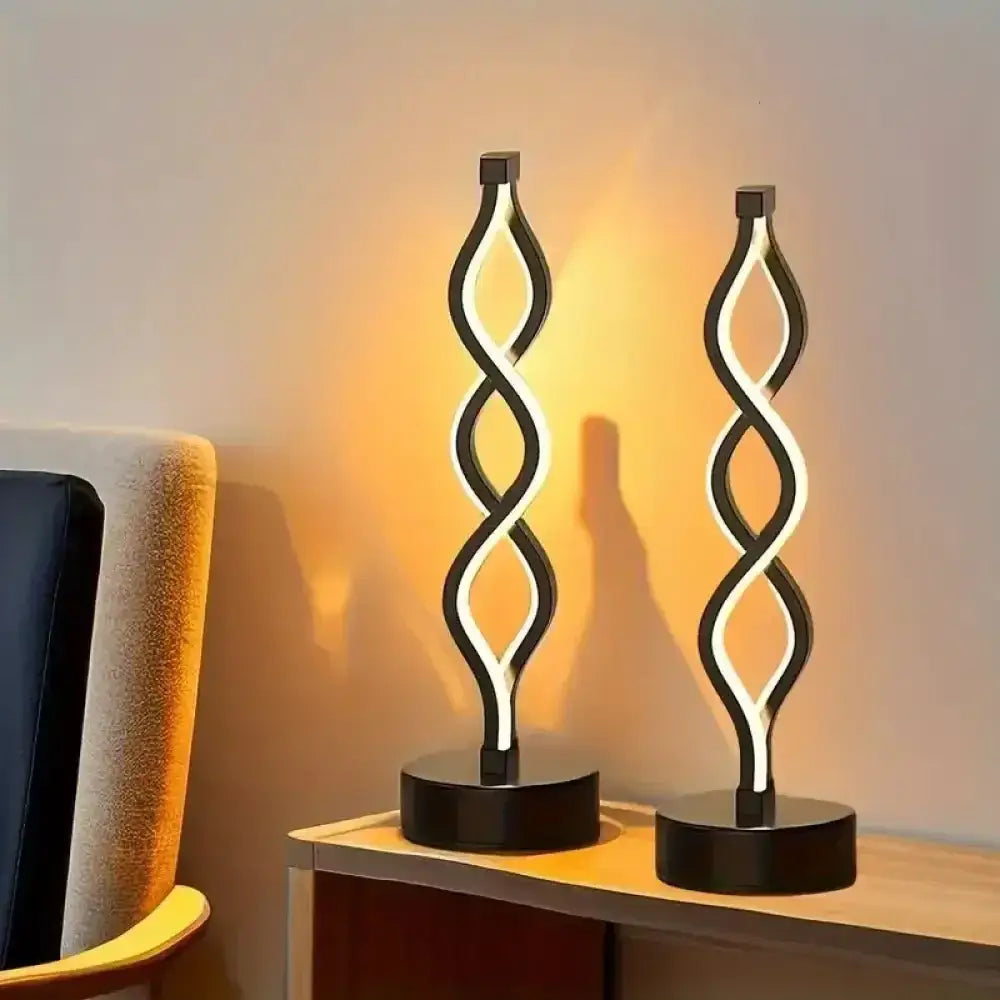 Modern LED Spiral Table Lamp | Dimmable 3 - Color Light, Eye Protection for Home/Office - Ninjanew