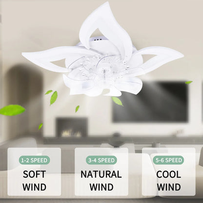 Modern Lotus Electric Ceiling Fan with Light
