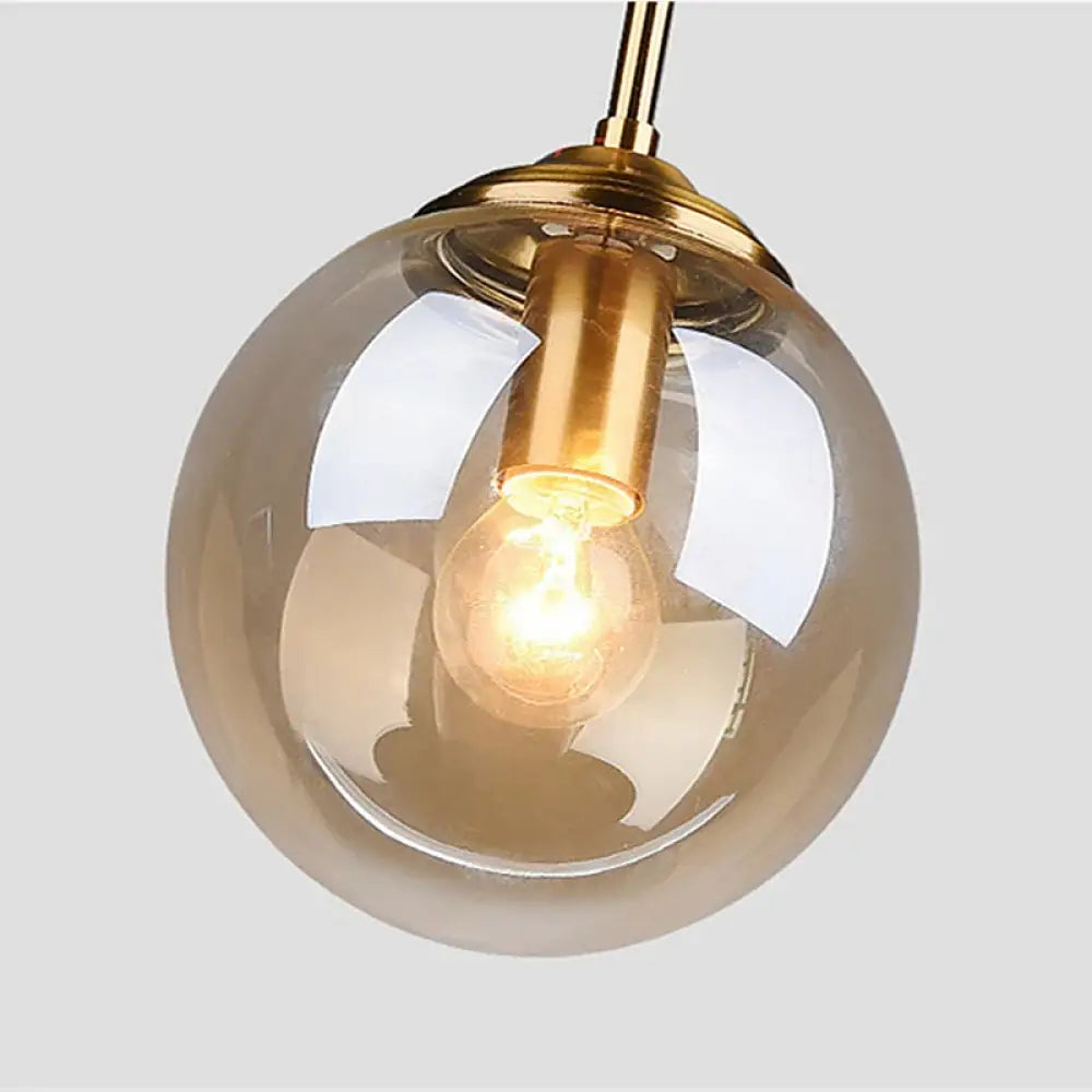 Modern Luxury Metal Chandelier Nordic LED Glass Pendant Lamp with E27 Base