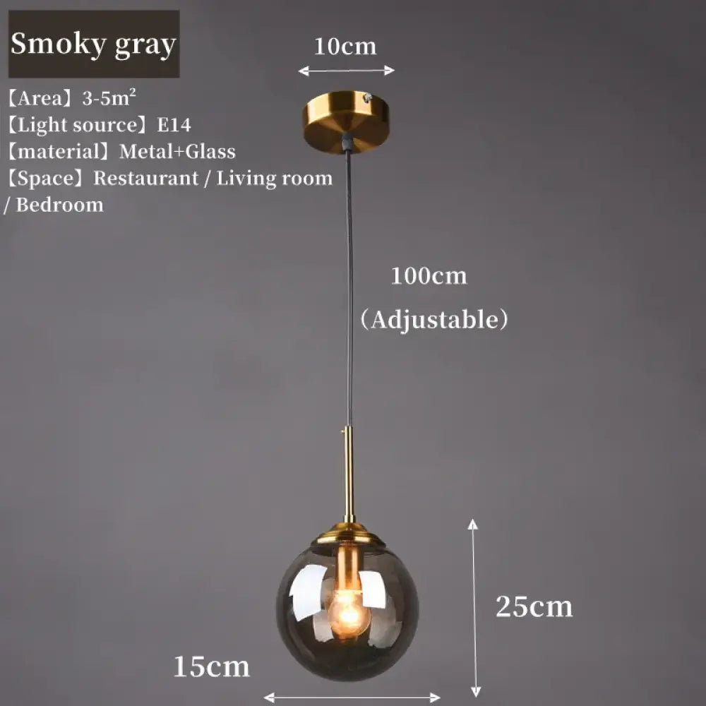 Modern Luxury Metal Chandelier Nordic LED Glass Pendant Lamp with E27 Base