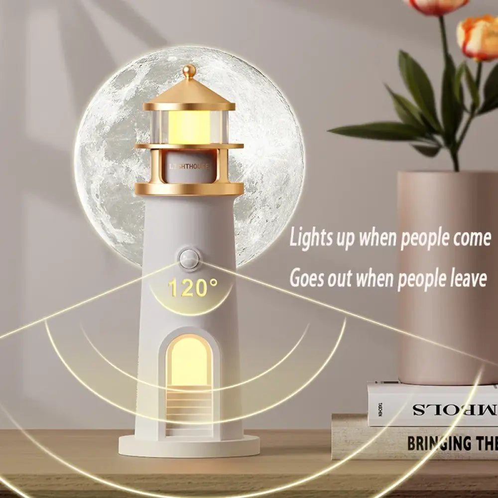 Moon Projection Lighthouse Lamp Bluetooth Speaker & Motion Sensor Light