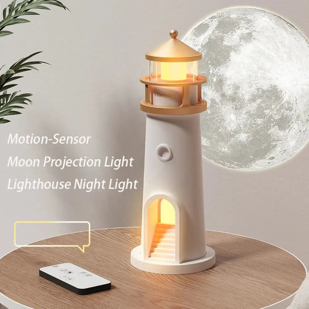 Moon Projection Lighthouse Lamp Bluetooth Speaker & Motion Sensor Light