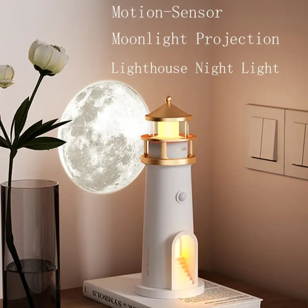 Moon Projection Lighthouse Lamp Bluetooth Speaker & Motion Sensor Light