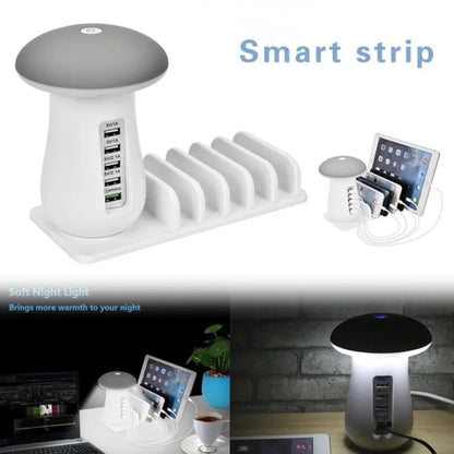 Multi-Port Mushroom Lamp Charging Dock Station