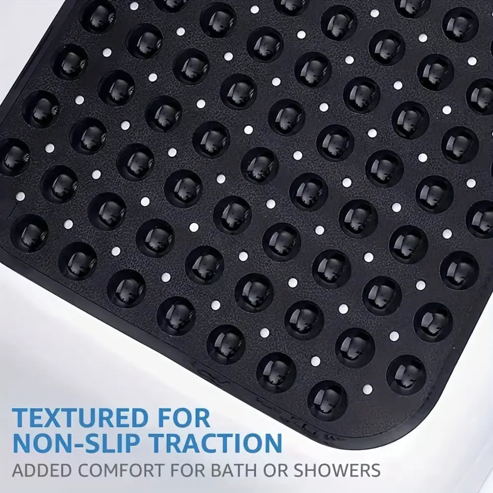 Non-Slip Shower/Bathtub Mat 200 Suction Cups, Drain Holes, Machine Washable