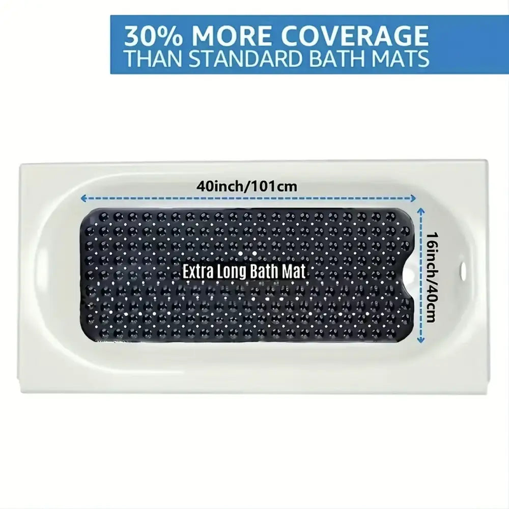 Non-Slip Shower/Bathtub Mat 200 Suction Cups, Drain Holes, Machine Washable