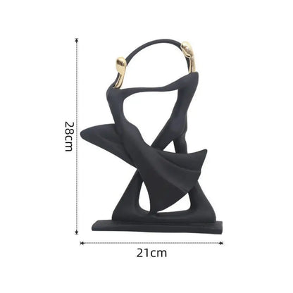 Nordic Art Dancing Couple Resin Figure Ornaments Figurines