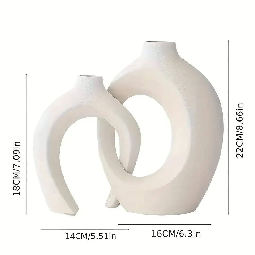 Nordic Hollow Ceramic Vase Set
