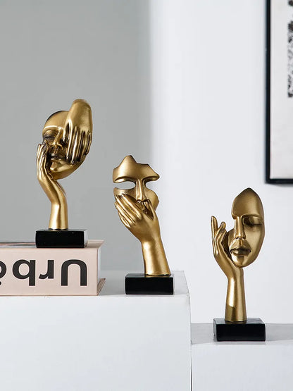 Nordic Statue Abstract Resin Desktop Ornaments Sculpture Miniature Figurines