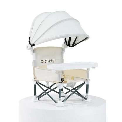 Portable Kids Folding Camping Chair Adjustable High Chair with Canopy