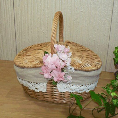 Woven Picnic Basket Handmade Large Wicker Basket