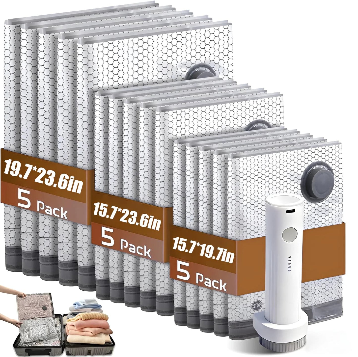 Packaging of radiator covers with a handheld tool on a white background