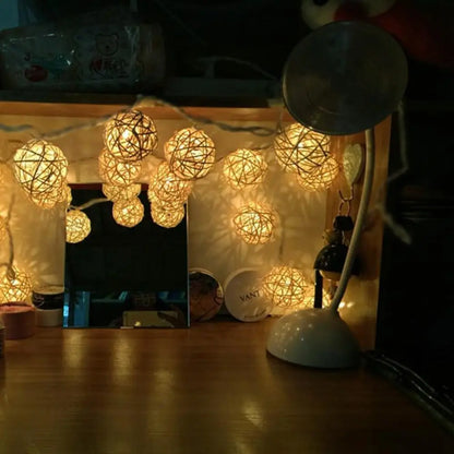Rattan Ball String Lights