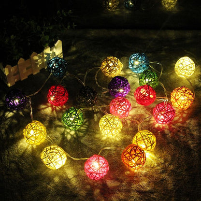 Rattan Ball String Lights
