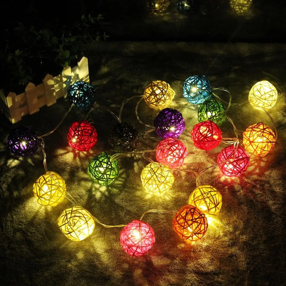 Rattan Ball String Lights