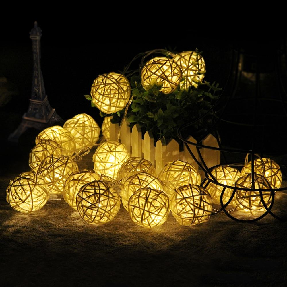 Rattan Ball String Lights
