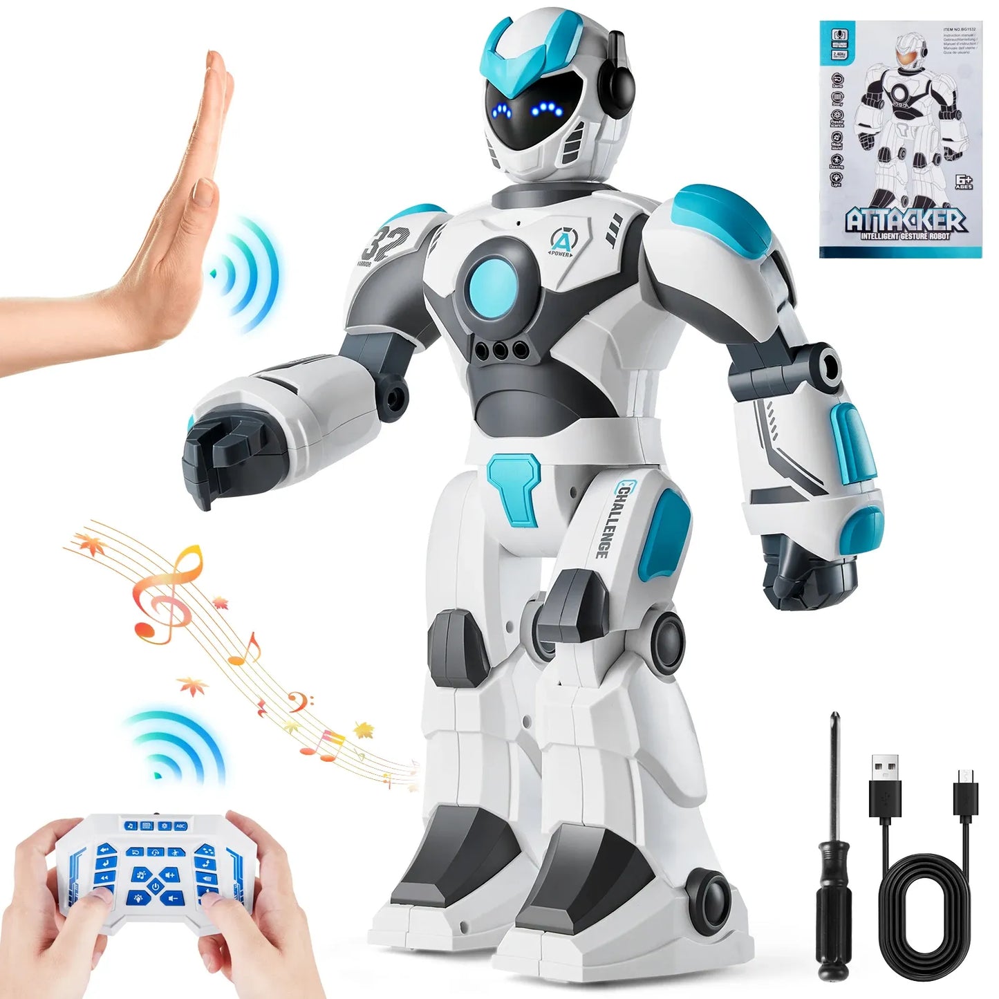 RC Intelligent Robot Toy for Kids – Voice Control, Gesture Sensing, Singing, Dancing, Programming  Robot