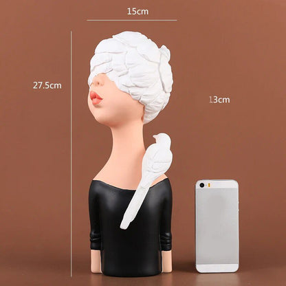 Resin LUCKY Giraffe Elk Figurine Statue Home Living Room Decor Crafts Sculpture