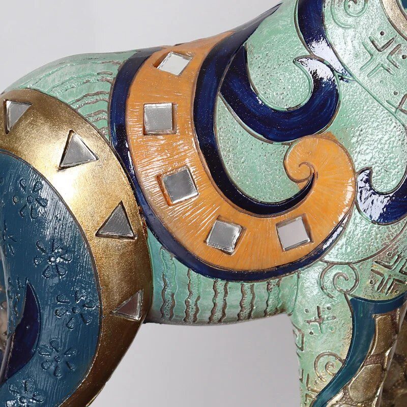 Resin LUCKY Giraffe Elk Figurine Statue Home Living Room Decor Crafts Sculpture