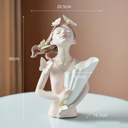 Resin LUCKY Giraffe Elk Figurine Statue Home Living Room Decor Crafts Sculpture