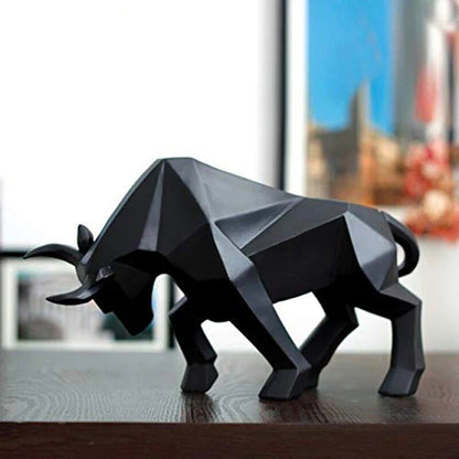Resin Wall Street Bull Statue Bison Sculpture Decoration Abstract Animal Figurine