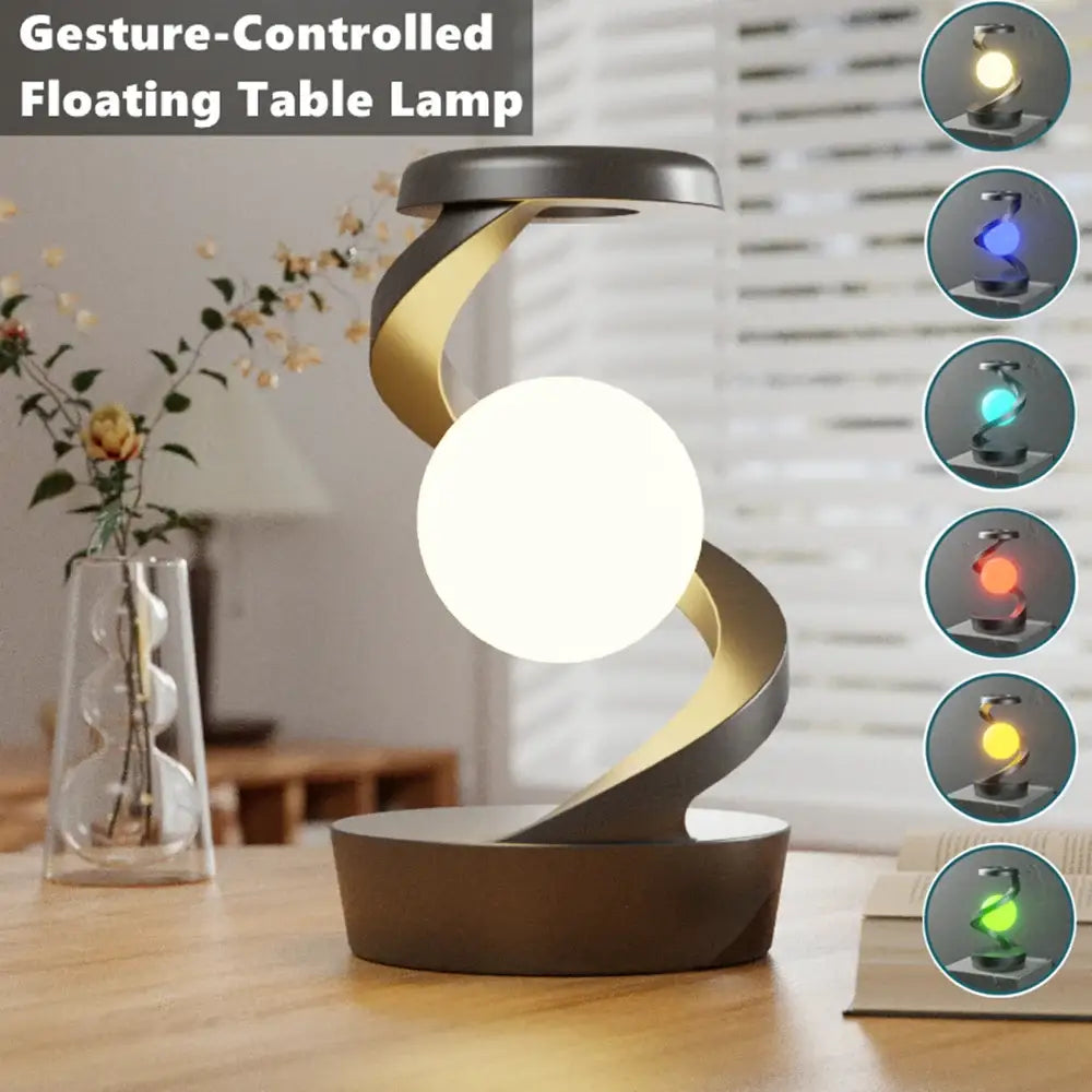 Rotating Floating Lamp with 15W Wireless Charger & RGB Atmosphere Light