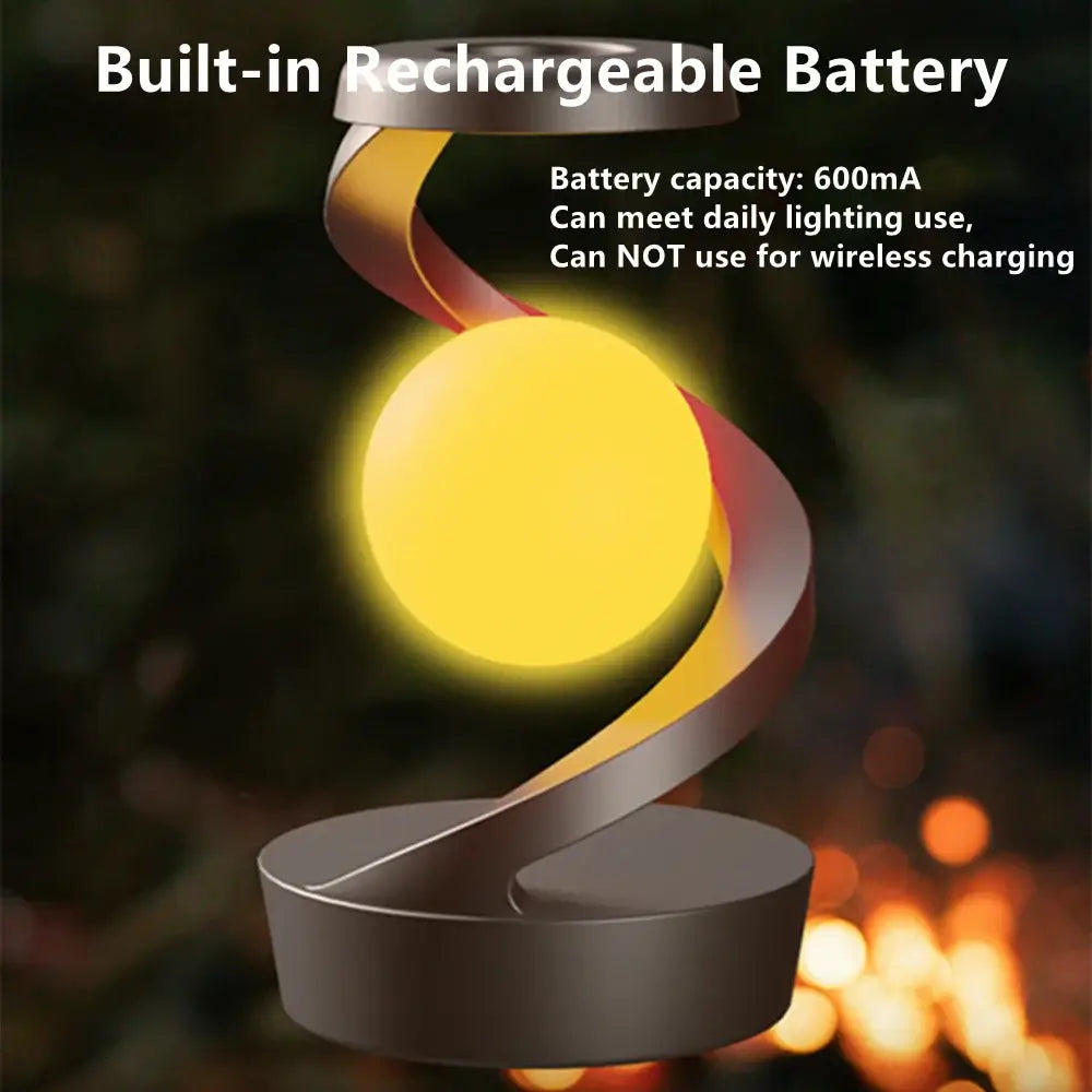 Rotating Floating Lamp with 15W Wireless Charger & RGB Atmosphere Light