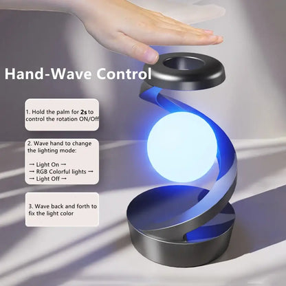 Rotating Floating Lamp with 15W Wireless Charger & RGB Atmosphere Light