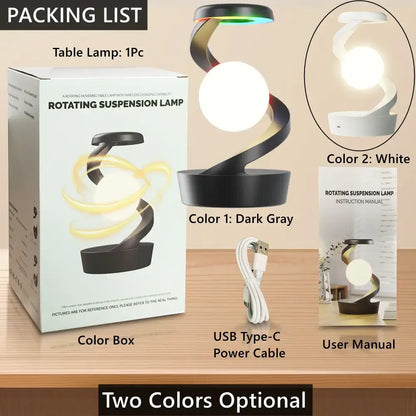 Rotating Floating Lamp with 15W Wireless Charger & RGB Atmosphere Light