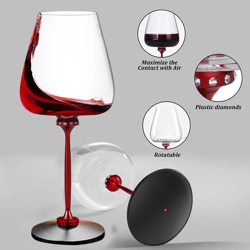 Rotating Glass Wine Goblets