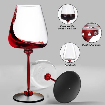Rotating Glass Wine Goblets