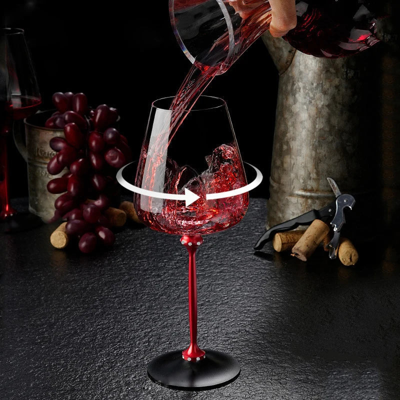 Rotating Glass Wine Goblets