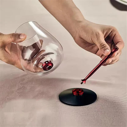 Rotating Glass Wine Goblets
