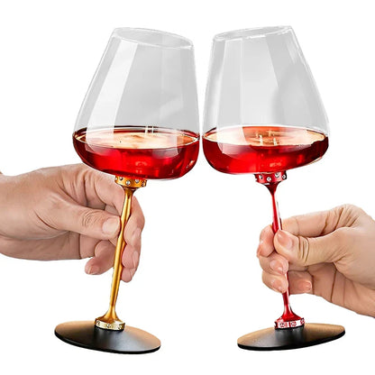 Rotating Glass Wine Goblets