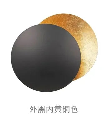 round wall sconces. black and gold, on a white background.