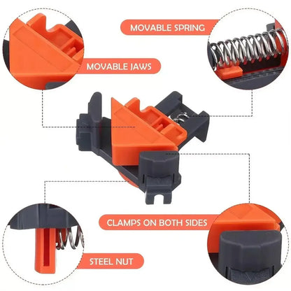 Set of 4 Professional 90° Right Angle Clamps | Premium Corner Clamps for Woodworking & Cabinet Assembly