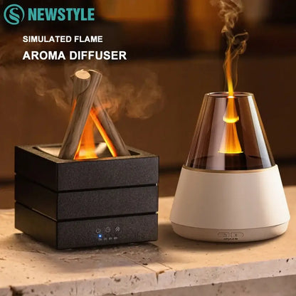 Simulated Flame Bonfire Aroma Diffuser Ultrasonic Cool Mist Humidifier