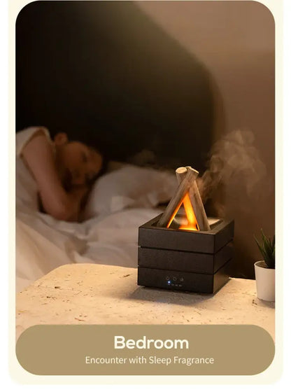 Simulated Flame Bonfire Aroma Diffuser Ultrasonic Cool Mist Humidifier